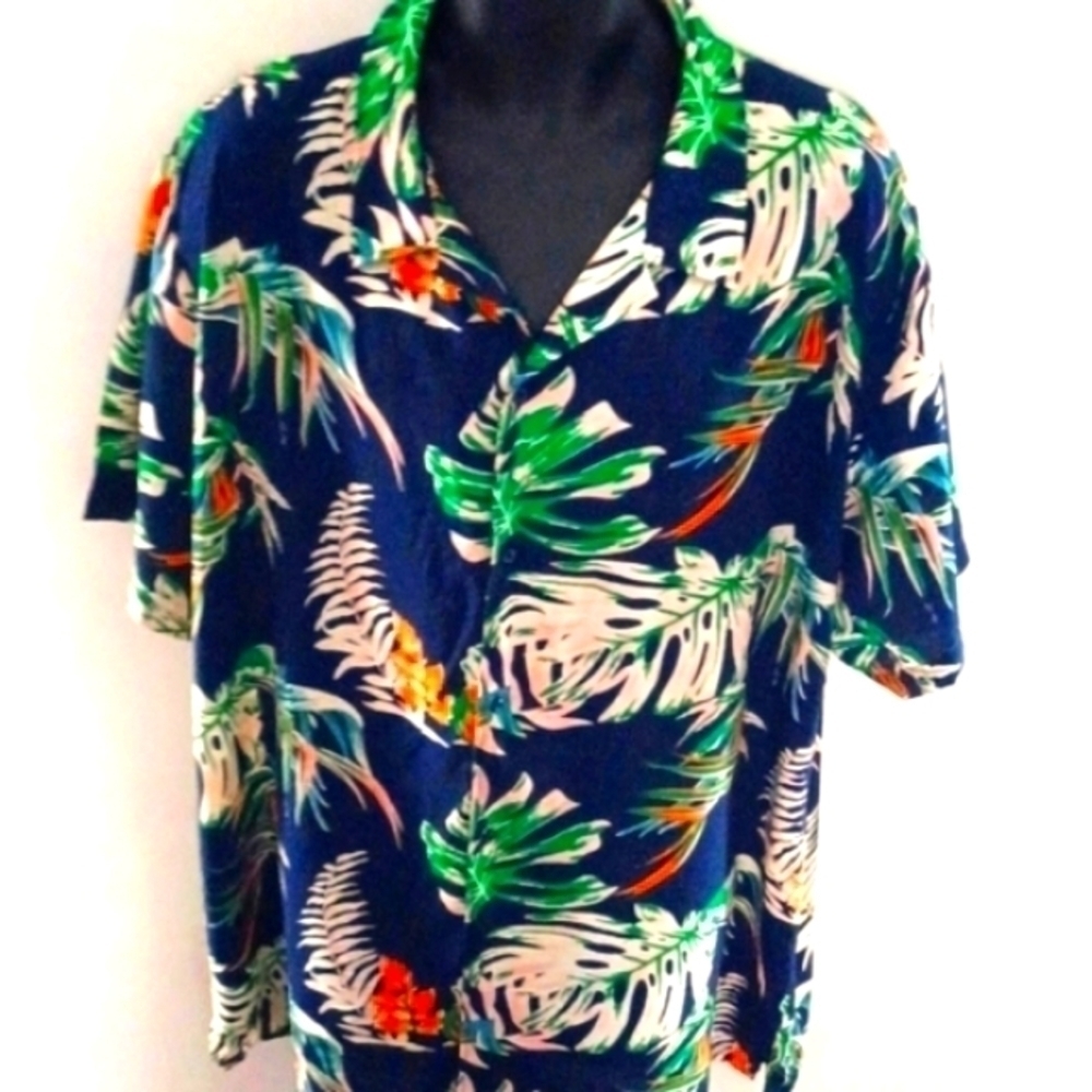 ROSSO MILANO ITALY Tropical Oasis Print Shirt, XXL  🏖